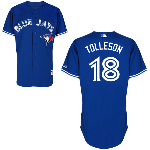 Steve Tolleson #18 MLB Jersey-Toronto Blue Jays Men's Authentic Alternate Blue Baseball Jersey